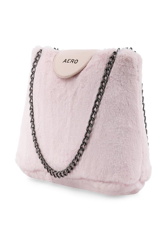 ايروبوستال حقيبة يد نسائية من الفرو الصناعي والجلد الصناعي من إيروبوستال روزلين - وردي - Image 4